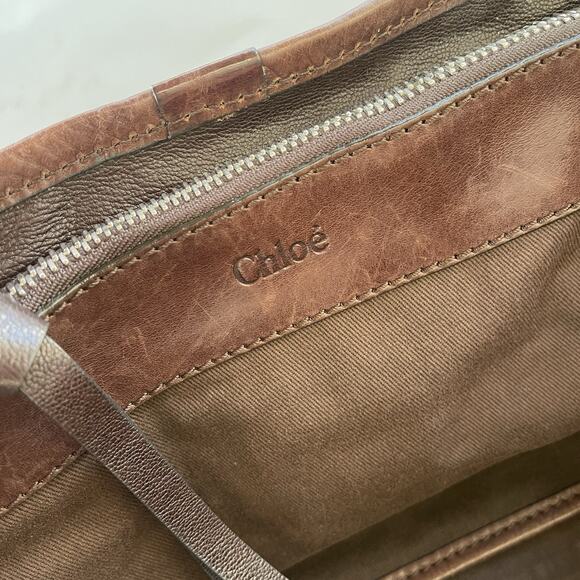 Chloe Chloé kerala Brown Leather Shoulder Bag With Horse Horseshoe Charm - Picture 11 of 16